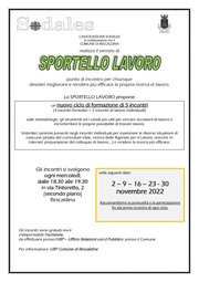 SPORTELLO  LAVORO - CICLO DI FORMAZIONE DI 5 INCONTRI - NOVEMBRE 2022