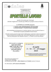 SPORTELLO  LAVORO - CICLO DI FORMAZIONE DI 5 INCONTRI - APRILE/MAGGIO 2023